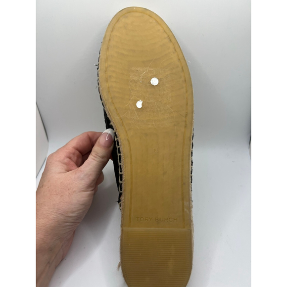 Women's Tory Burch Black Suede Seaside Espadrille Mules 8 Read Description - Picture 5 of 7